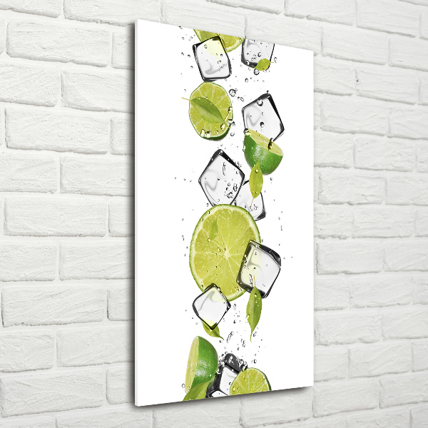 Wall art on glass Lime and ice