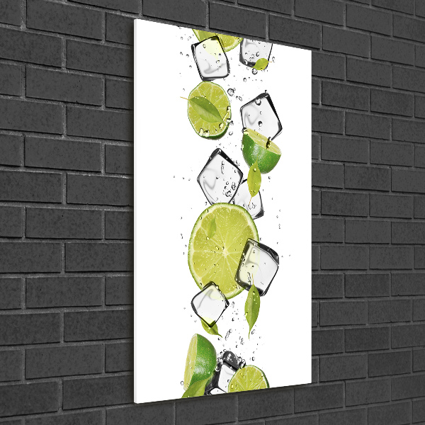 Wall art on glass Lime and ice