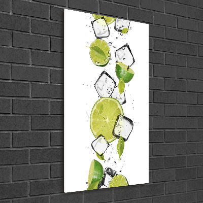 Wall art on glass Lime and ice