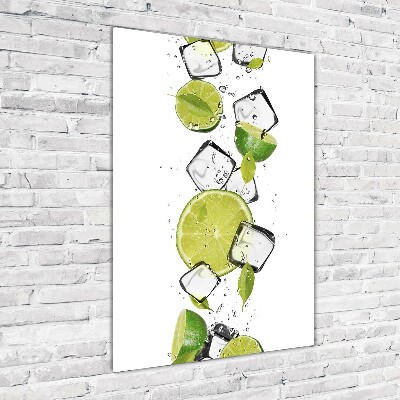 Wall art on glass Lime and ice