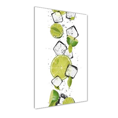 Wall art on glass Lime and ice