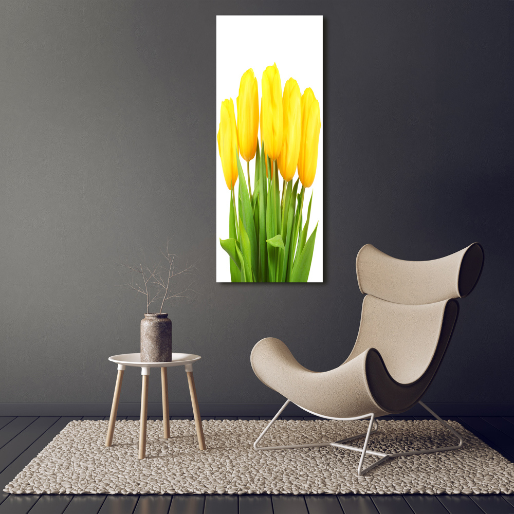 Photo printed on glass Yellow tulips