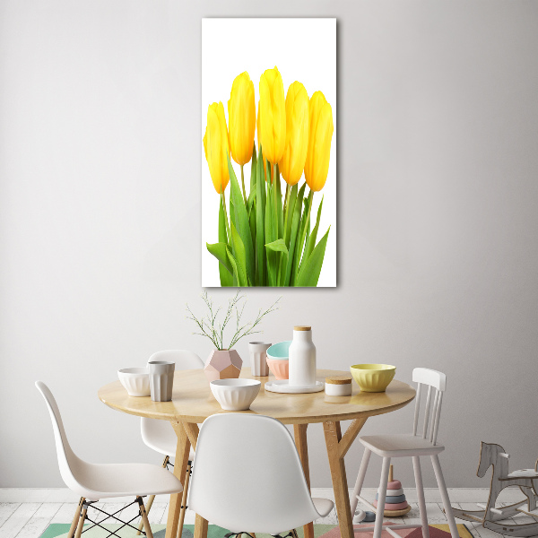 Photo printed on glass Yellow tulips