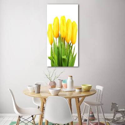 Photo printed on glass Yellow tulips