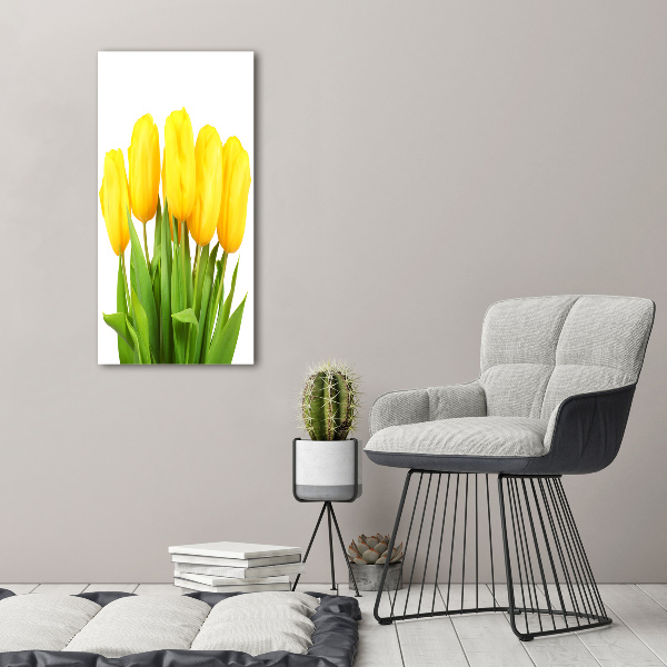 Photo printed on glass Yellow tulips