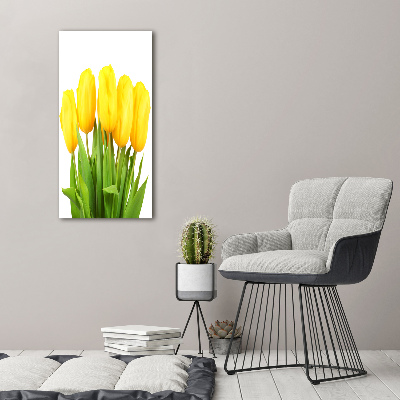 Photo printed on glass Yellow tulips