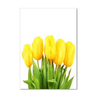 Photo printed on glass Yellow tulips