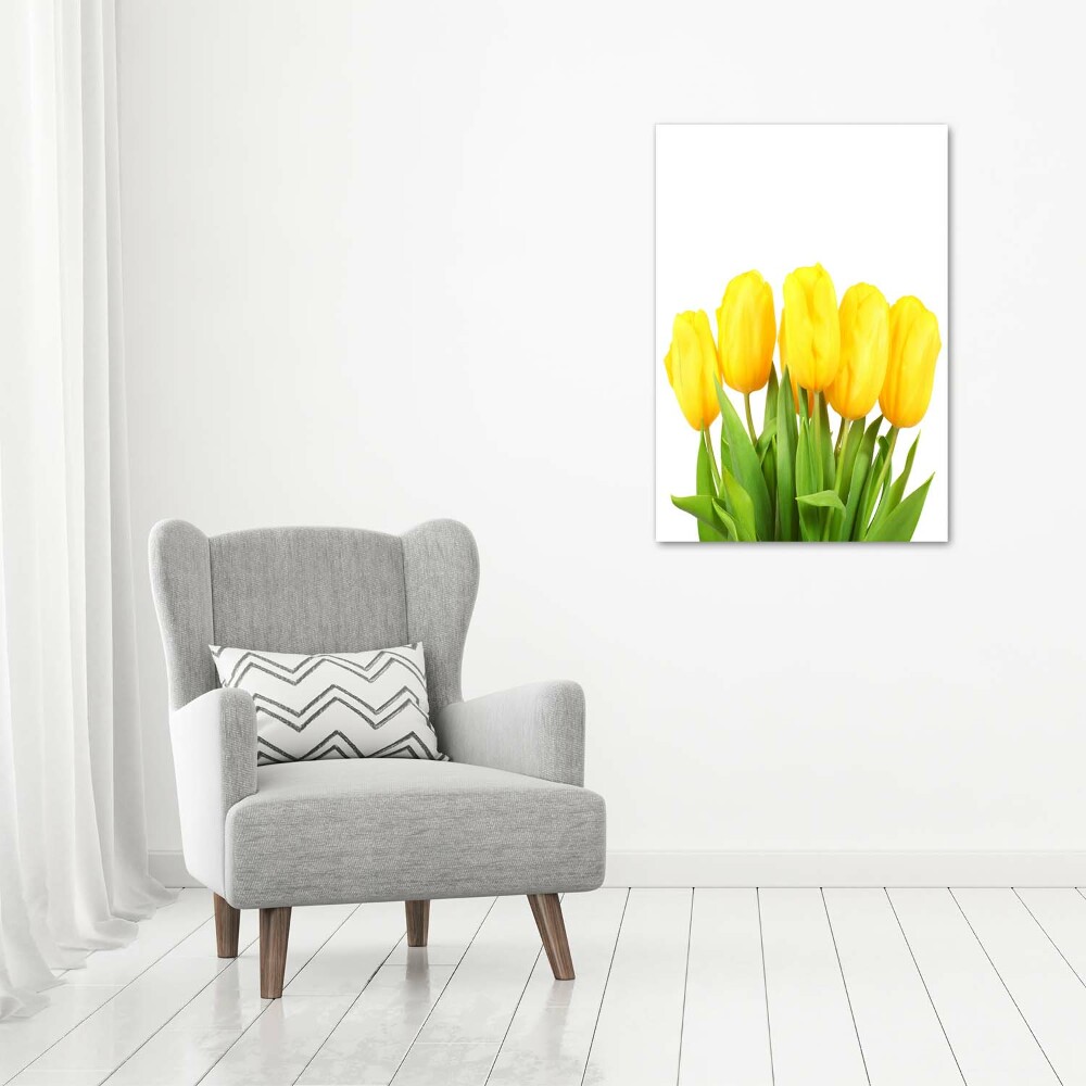 Photo printed on glass Yellow tulips