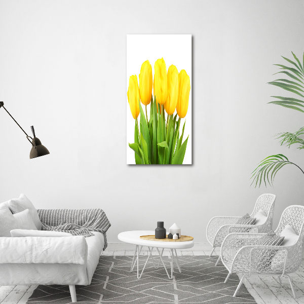 Photo printed on glass Yellow tulips