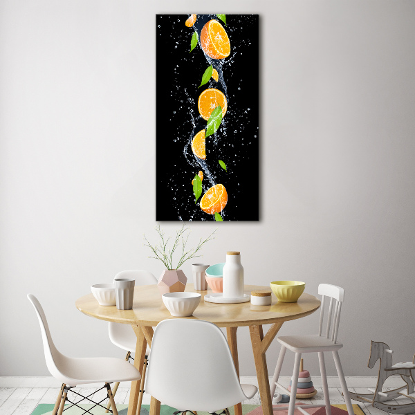 Wall art on glass Oranges