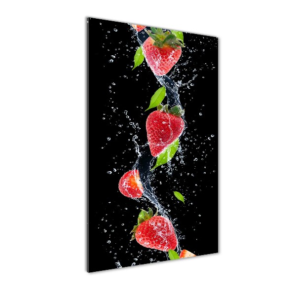 Wall art on glass Strawberries