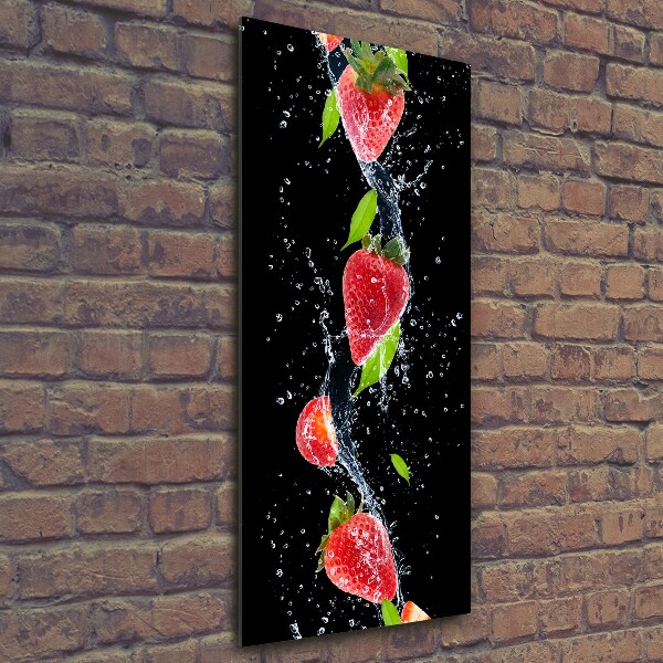 Wall art on glass Strawberries