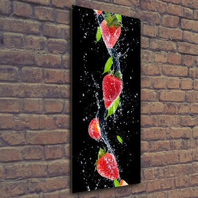 Wall art on glass Strawberries