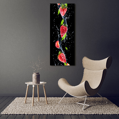 Wall art on glass Strawberries