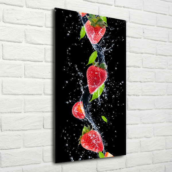 Wall art on glass Strawberries