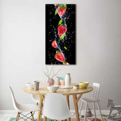 Wall art on glass Strawberries