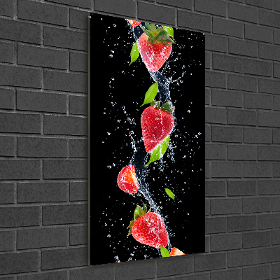 Wall art on glass Strawberries