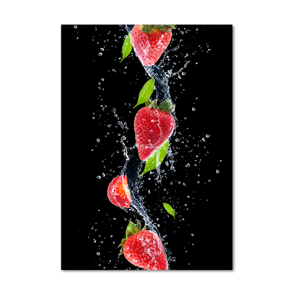 Wall art on glass Strawberries