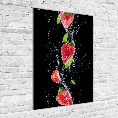 Wall art on glass Strawberries