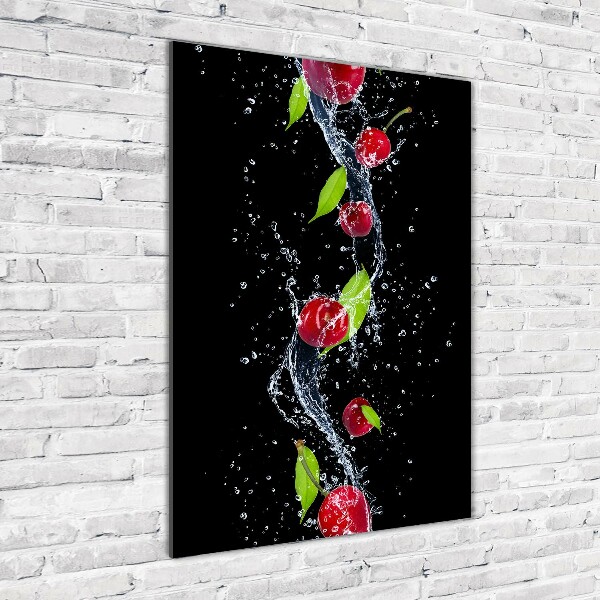 Wall art on glass Cherries