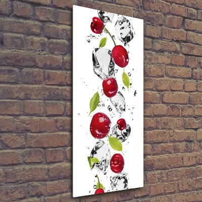 Print on a a glass Cherries and water