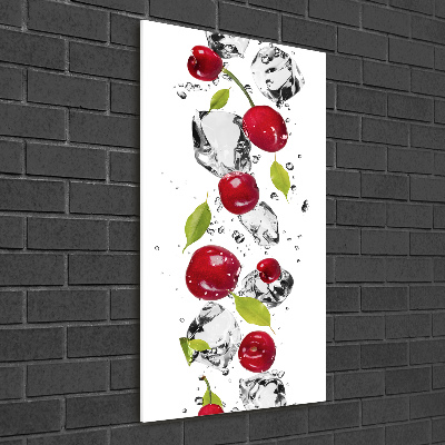 Print on a a glass Cherries and water