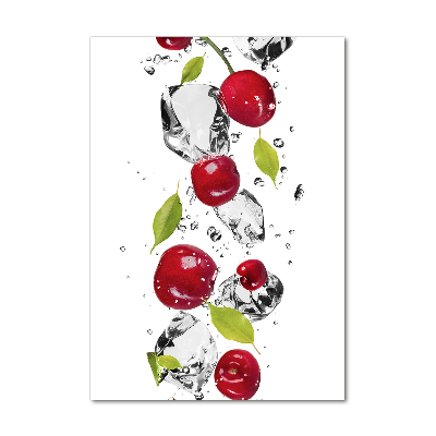 Print on a a glass Cherries and water