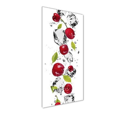 Print on a a glass Cherries and water