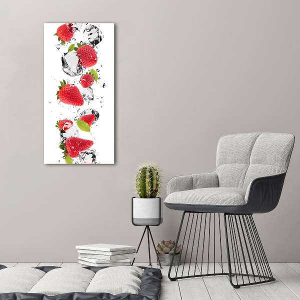 Glass wall art Strawberries