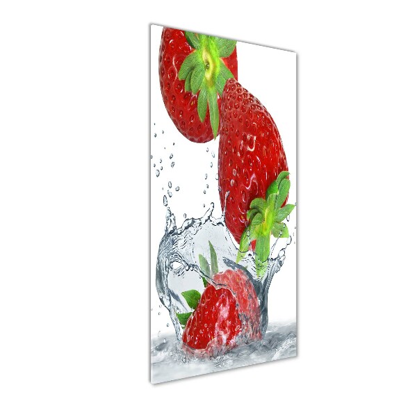 Glass wall art Strawberries