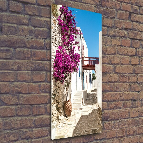 Glass art picture Greek streets