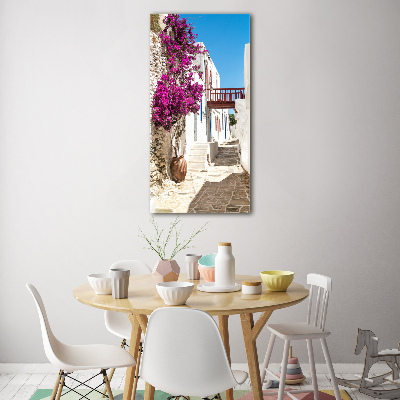 Glass art picture Greek streets