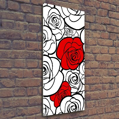 Wall art on glass Roses