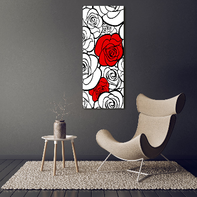 Wall art on glass Roses