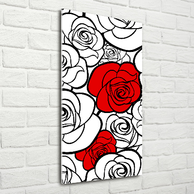 Wall art on glass Roses