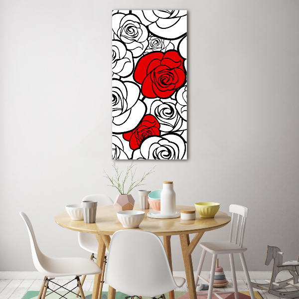 Wall art on glass Roses