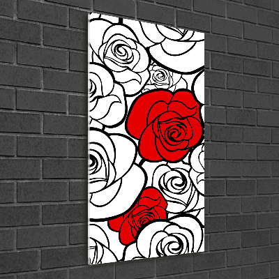 Wall art on glass Roses