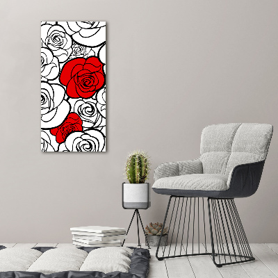 Wall art on glass Roses