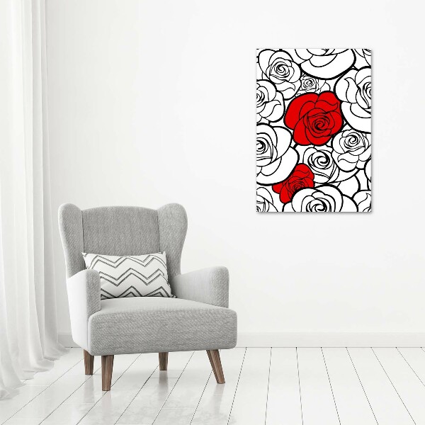 Wall art on glass Roses