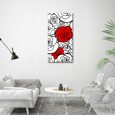 Wall art on glass Roses