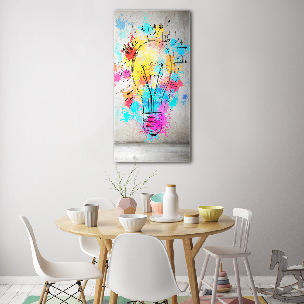 Wall art on glass Colored bulb