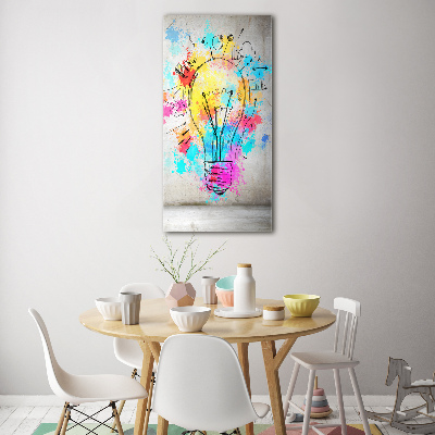 Wall art on glass Colored bulb