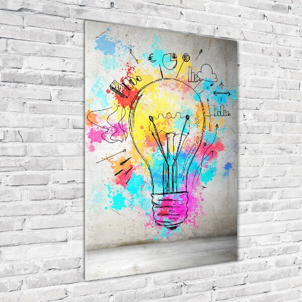 Wall art on glass Colored bulb