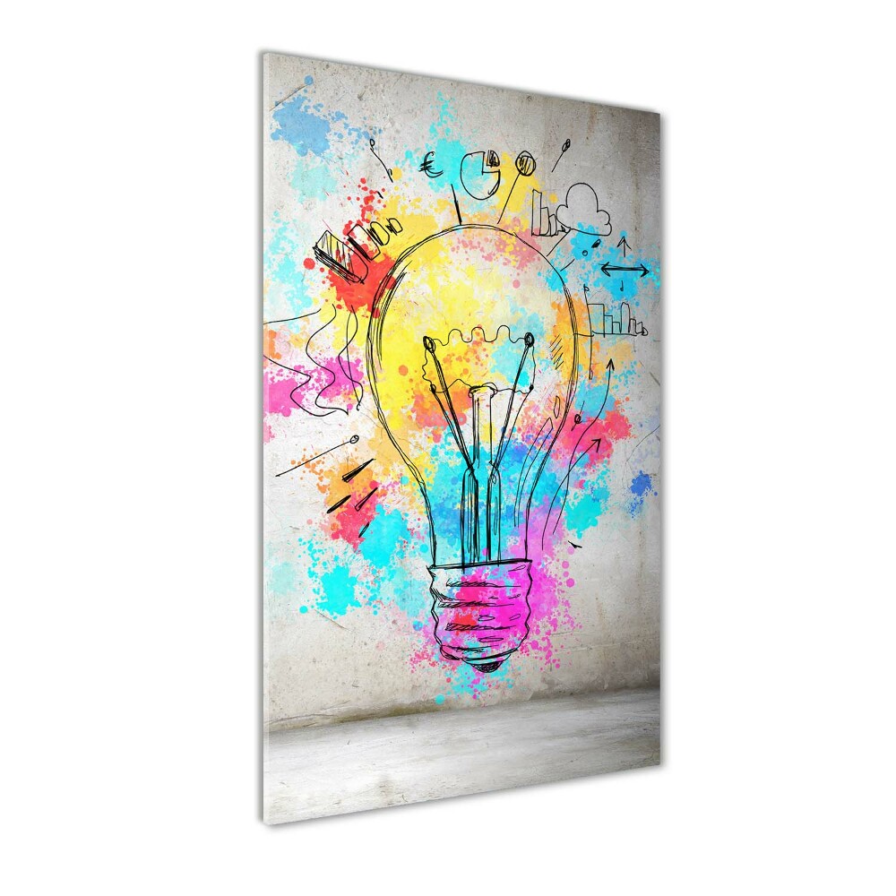 Wall art on glass Colored bulb