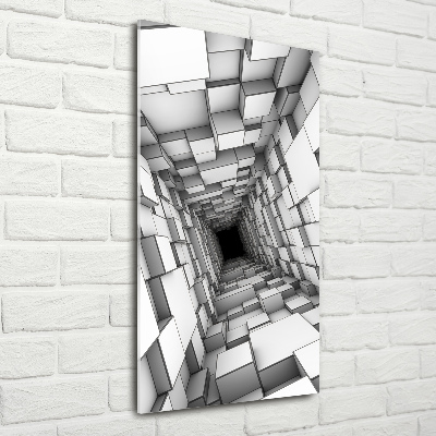 Wall art on glass Tunnel from cubes