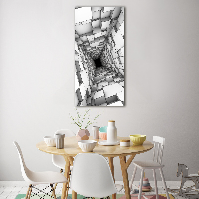 Wall art on glass Tunnel from cubes