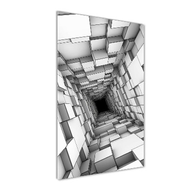 Wall art on glass Tunnel from cubes