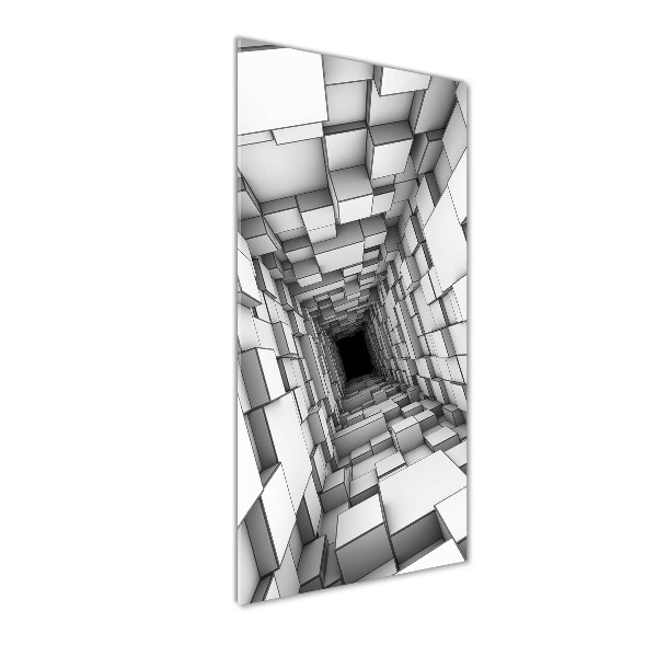 Wall art on glass Tunnel from cubes