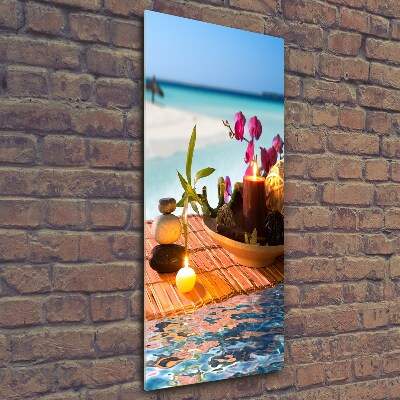 Photo printed on glass Orchid and bamboo