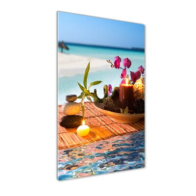 Photo printed on glass Orchid and bamboo